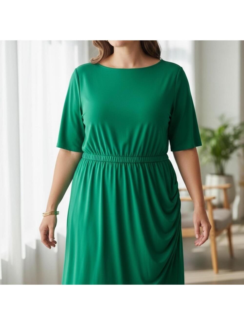 Chic Green Midi Dress for Women - Picture 1 of 3